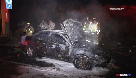 FedEx driver pulls man from burning car after crash in Miramar